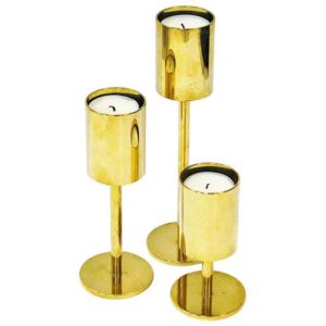 Scandinavian Classic and beautiful Brass Candleholder set 1970s
