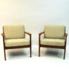 Swedish pair of teak lounge chairs mod USA 75 by Folke Ohlsson for DUX 1960s