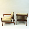 Swedish pair of teak lounge chairs mod USA 75 by Folke Ohlsson for DUX 1960s