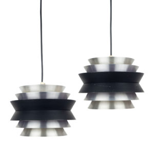 Pair of Swedish vintage pendant lamps Trava by Carl Thore, Granhaga, 1963