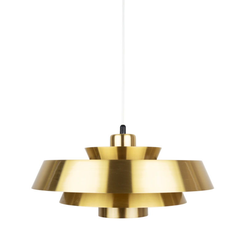 Danish Vintage Brass Pendant Lamp Nova, Vintage Brass Pendant Light Fixtures