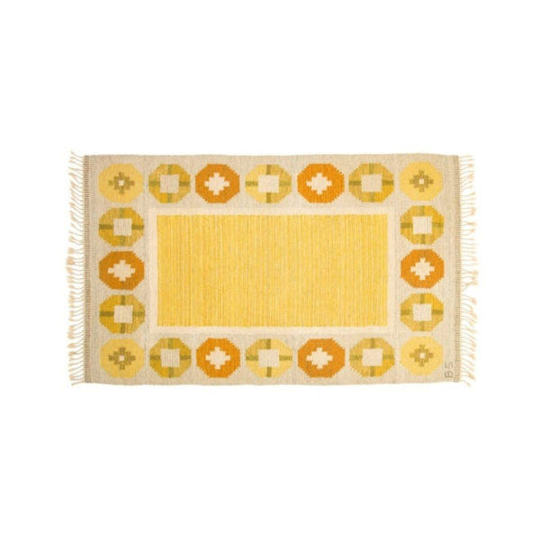 Scandinavian mid-century modern rug by Birgitta Södergren. 193 cm X 118 cm (75.98 X 46.46 in).