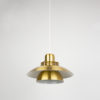 Vintage Golden Ceiling Lamps by Kurt Wiborg for Jeka Metaltryk, Set of 2