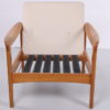 Scandinavian 3-seater sofa and armchair white Creme 1960 Scandinavian 3-seater sofa and armchair white Creme 1960