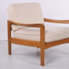 Scandinavian 3-seater sofa and armchair white Creme 1960 Scandinavian 3-seater sofa and armchair white Creme 1960
