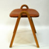 Midcentury leather stool by Bjørn Engø for Gustav Bahus 1950s, Norway Midcentury leather stool by Bjørn Engø for Gustav Bahus 1950s, Norway