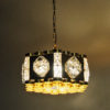 Majestic Norwegian brass and glass ceiling lamp by AS Metall service 1970s Majestic Norwegian brass and glass ceiling lamp by AS Metall service 1970s