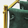 Scandinavian vintage suede leather and brass newspaper holder 1960s