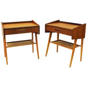 Teak pair of midcentury night or side tables -Sweden 1950s