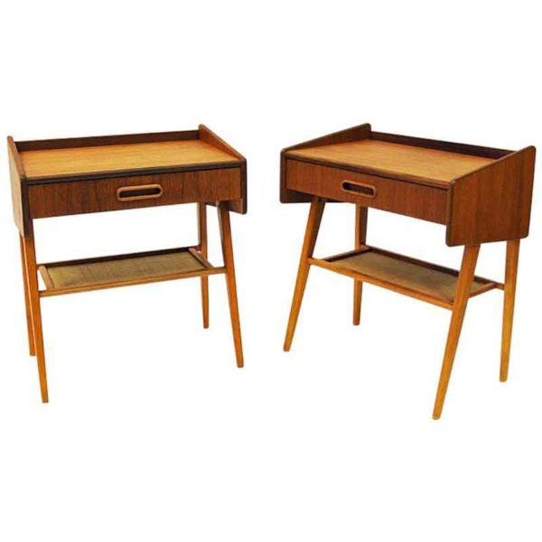 Teak pair of midcentury night or side tables -Sweden 1950s