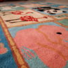 Handmade vintage American hooked rug 4.9' x 7.7' ( 149cm x 234cm ) 1970 - 1C94