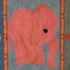 Handmade vintage American hooked rug 4.9' x 7.7' ( 149cm x 234cm ) 1970 - 1C94