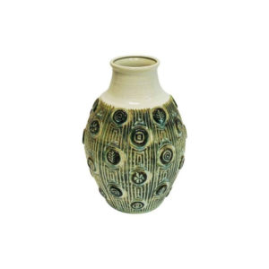 Ceramic vintage vase with symbols West Germany 1960s