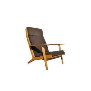 Vintage Highback oak lounge chair GE 290 by Hans J. Wegner for Getama, Denmark 1950s