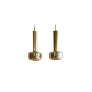 Pair of vintage Guldpendel hanging lamps by Vilhelm Lauritzen for Louis Poulsen Danish 1960s