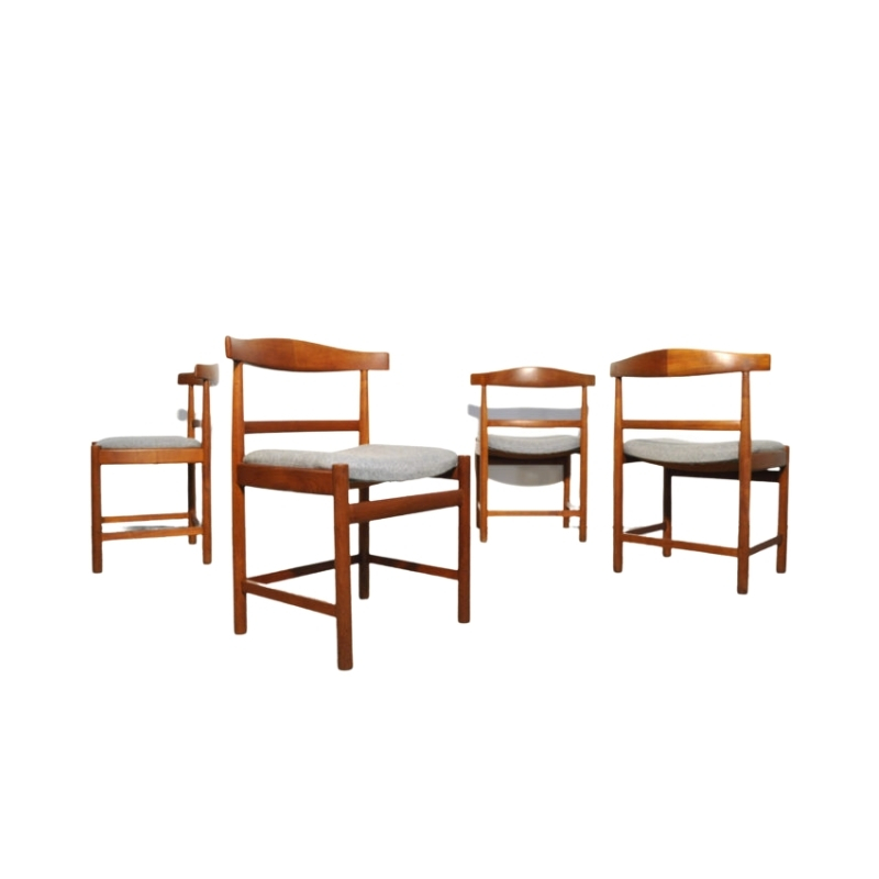 Set of 4 vintage teak dining chairs by Soborg Mobelfabrik Denmark 1960s