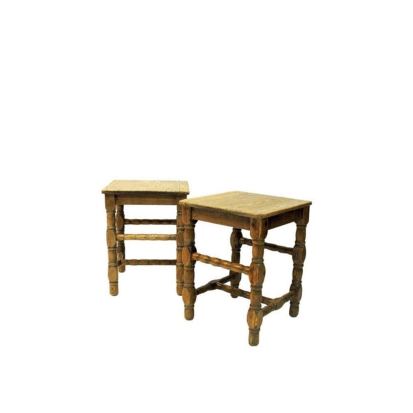 Swedish Pine stool pair in barock style 1920s