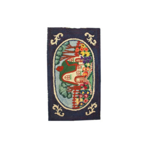 Hand made antique American hooked rug 2.5' x 4.3' ( 76cm x 131cm ) 1920 - 1C24
