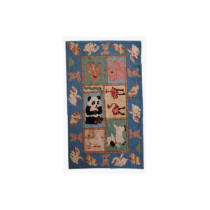 Handmade vintage American hooked rug 4.9' x 7.7' ( 149cm x 234cm ) 1970 - 1C94