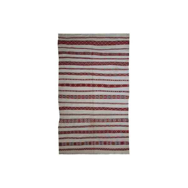 Handmade vintage Moroccan kilim 5.2' x 8.5' ( 159cm x 261cm ) 1950 - 1C214