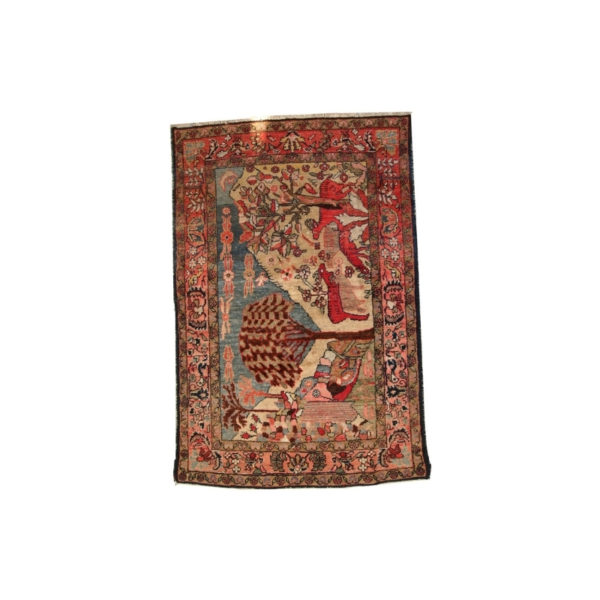 Handmade antique Persian Malayer rug 3.9' x 6' ( 120cm x 184cm ) 1920 - 1C248