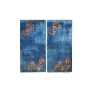 Handmade antique Art Deco Chinese pair of rugs 2' x 3.10' ( 61cm x 119cm ) 1920 - 1C128