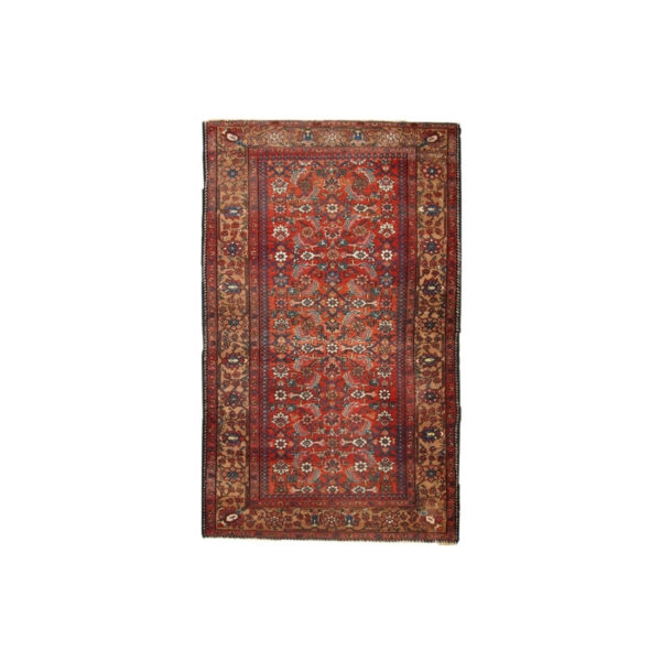 Handmade antique Persian Hamadan rug 4.1' x 6.5' ( 126cm x 200cm ) 1920 - 1C276