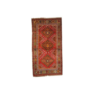Hand made antique Turkish Anatolian rug 3.5' x 6.8' ( 107cm x 207cm ) 1920 - 1C282