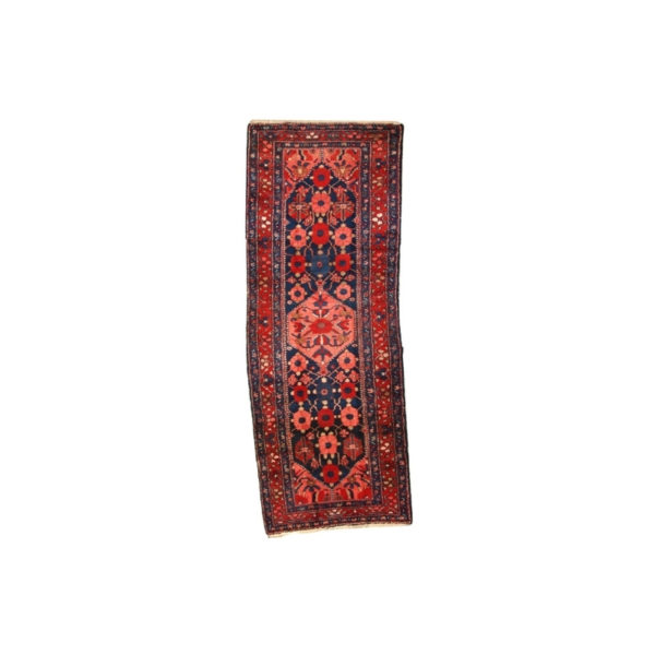 Handmade antique Persian Hamadan runner 3.7' x 9.8' ( 115cm x 300cm ) 1920 - 1C295