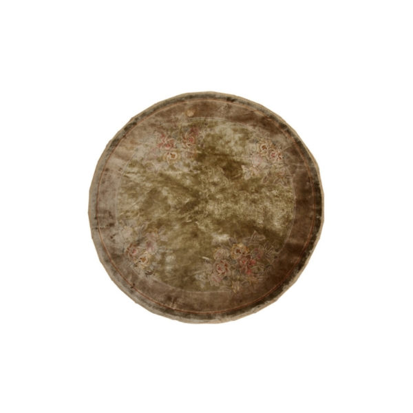 Handmade vintage silk Art Deco style Chinese round rug 5.1' ( 156cm ) 1980 1C301 Handmade vintage silk Art Deco style Chinese round rug 5.1' ( 156cm ) 1980 1C301