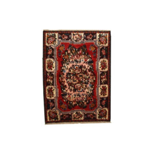 Handmade vintage Persian Bakhtiari rug 3.7' x 4.9' ( 114cm x 152cm ) 1970 - 1C315