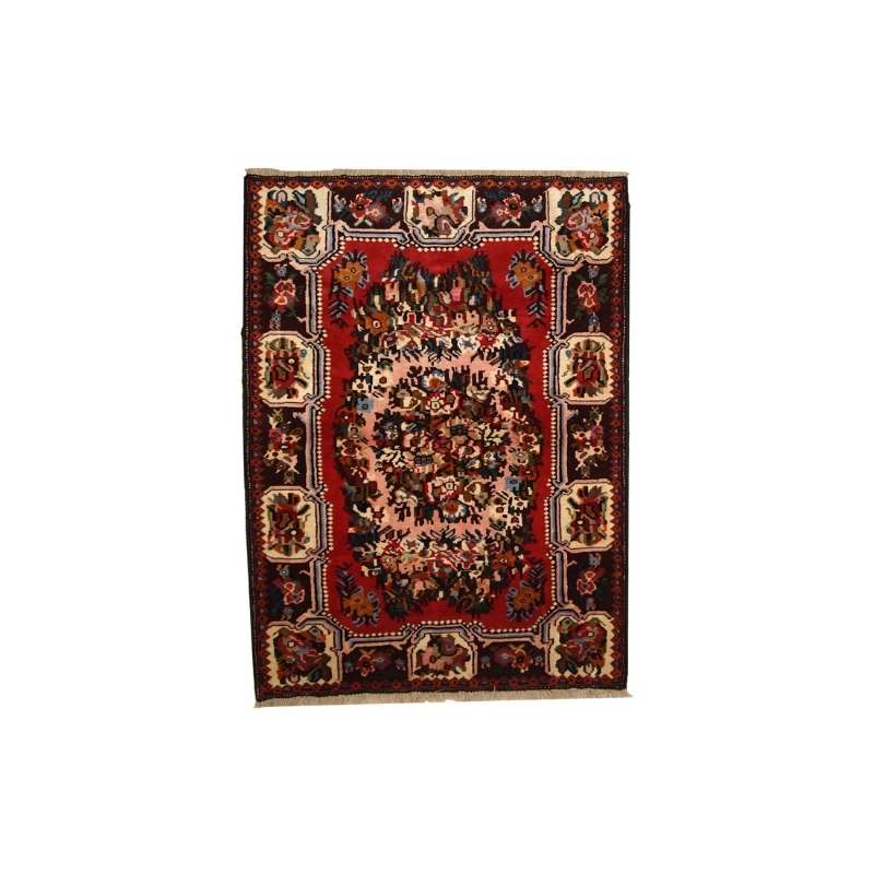 Handmade vintage Persian Bakhtiari rug 3.7′ x 4.9′ ( 114cm x 152cm ) 1970 – 1C315