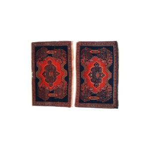 Handmade antique Persian pair of Senneh rugs 1.7' x 2.6' ( 52cm x 80cm ) 1920s - 1C359