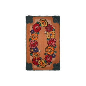 Handmade vintage American hooked rug 2' x 3' ( 61cm x 91cm ) 1940 - 1C21