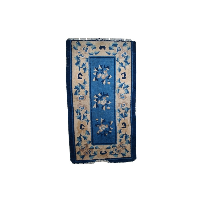 Handmade antique Peking Chinese rug 2′ x 3.7′ ( 61cm x 112cm ) 1920 – 1C43