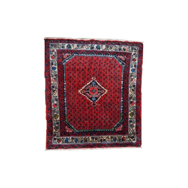 Hand made vintage Persian Hamadan rug 2.4′ x 2.6′ ( 75cm x 82cm ) 1980 – 1C131