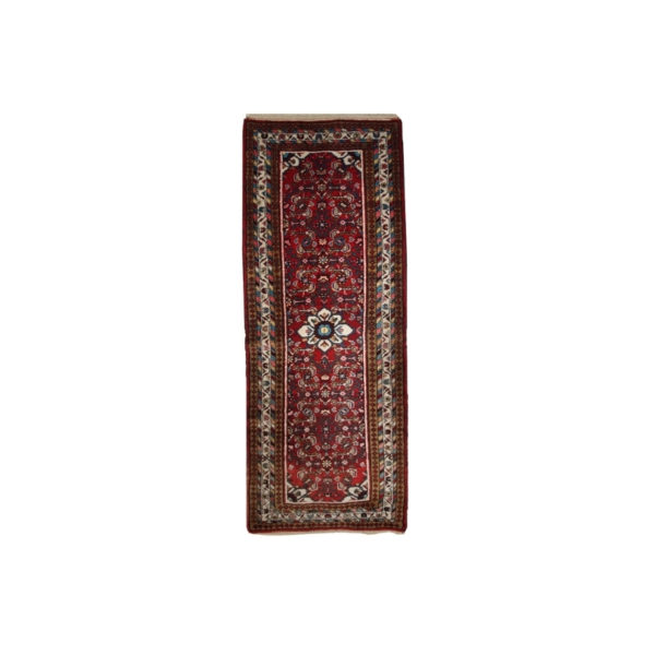 Handmade vintage Persian Hamadan runner 2.6' x 7' ( 81cm x 214cm ) 1970 - 1C303