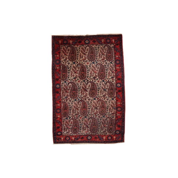 Handmade vintage Persian Malayer rug 4.2' x 6.4' ( 130cm x 195cm ) 1950 - 1C314