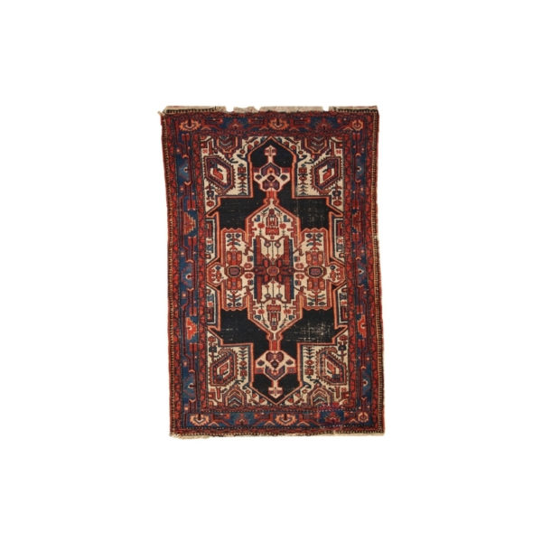 Handmade antique Persian Hamadan rug 3.9' x 5.9' ( 120cm x 180cm ) 1920s - 1C321