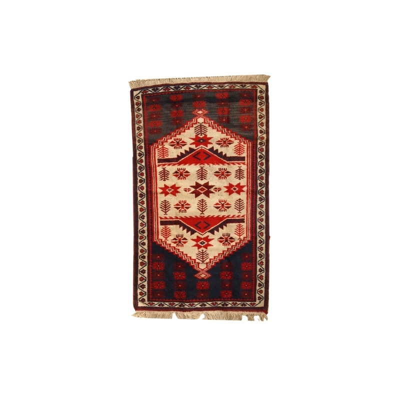 Handmade vintage Turkish Anatolian rug 2.8′ x 4.7′ ( 87cm x 145cm ) 1970s – 1C325