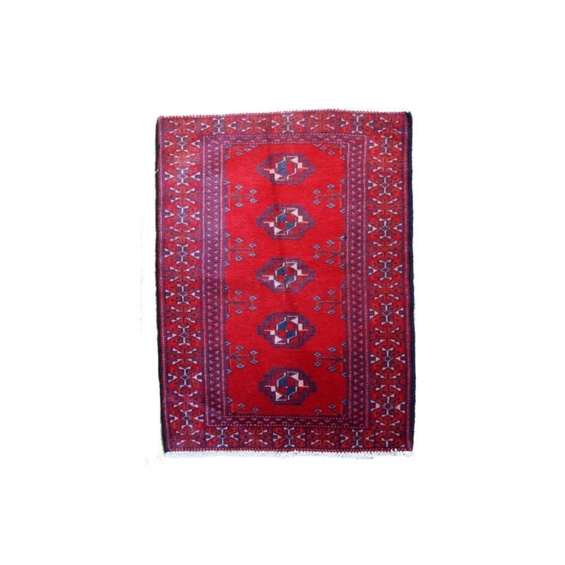 Hand made vintage Turkoman rug 1.9′ x 2.6′ ( 58cm x 79cm ) 1970 1C204