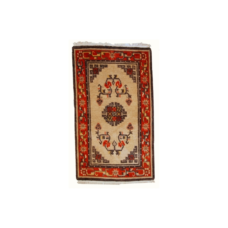 Handmade vintage Mongolian rug 2,9′ x 5,2′ ( 90cm x 160cm ) 1970 – 1C349