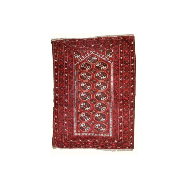 Handmade antique prayer Afghan Adraskand rug 2,7' x 3,7' ( 82cm x 115cm ) 1920 - 1C346