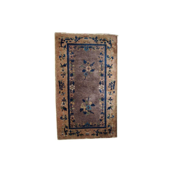Handmade antique art deco Chinese rug 2.2' x 3.7' ( 67cm x 114cm) 1920 - 1C354