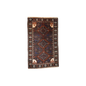 Hand made vintage Afghan Baluch rug 3.7' x 6.1' ( 117cm x 187cm ) 1940 - 1C231