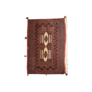 Handmade vintage Turkmen rug 2.8' x 4' ( 87cm x 123cm ) 1950s - 1C232
