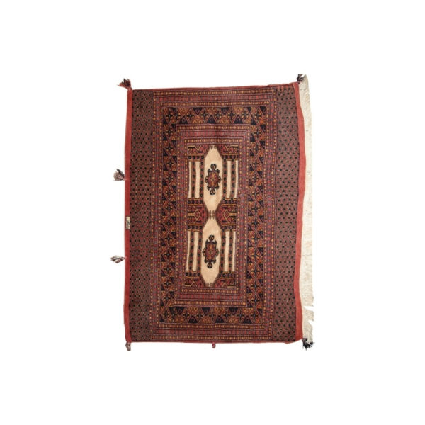Handmade vintage Turkmen rug 2.8' x 4' ( 87cm x 123cm ) 1950s - 1C232