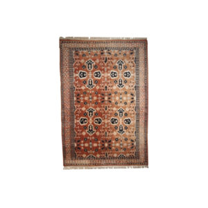 Handmade vintage Turkish rug 4.1' x 6.1' ( 126cm x 187cm ) 1970s - 1C241