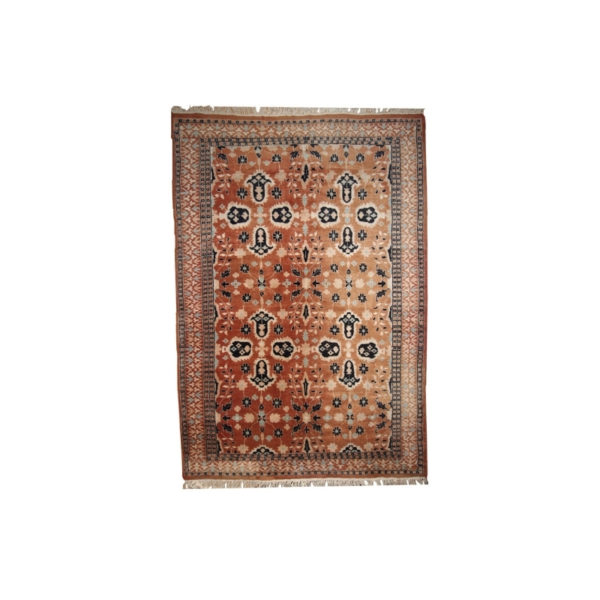 Handmade vintage Turkish rug 4.1' x 6.1' ( 126cm x 187cm ) 1970s - 1C241