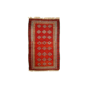Hand made antique Uzbek Gulyam rug 3.4' x 5.5' ( 104cm x 170cm ) 1920 - 1C278